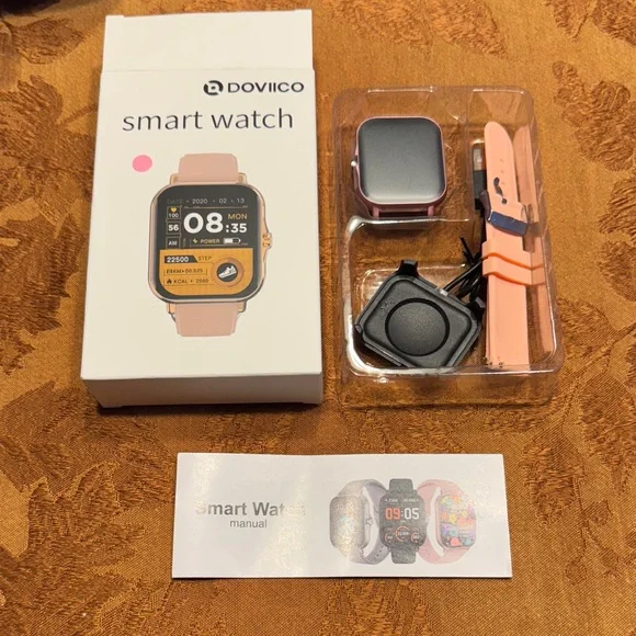 DOVIICO Smart Watch Fitness Tracker Blush Pink w/ Charger - NEW - Picture 2 of 3